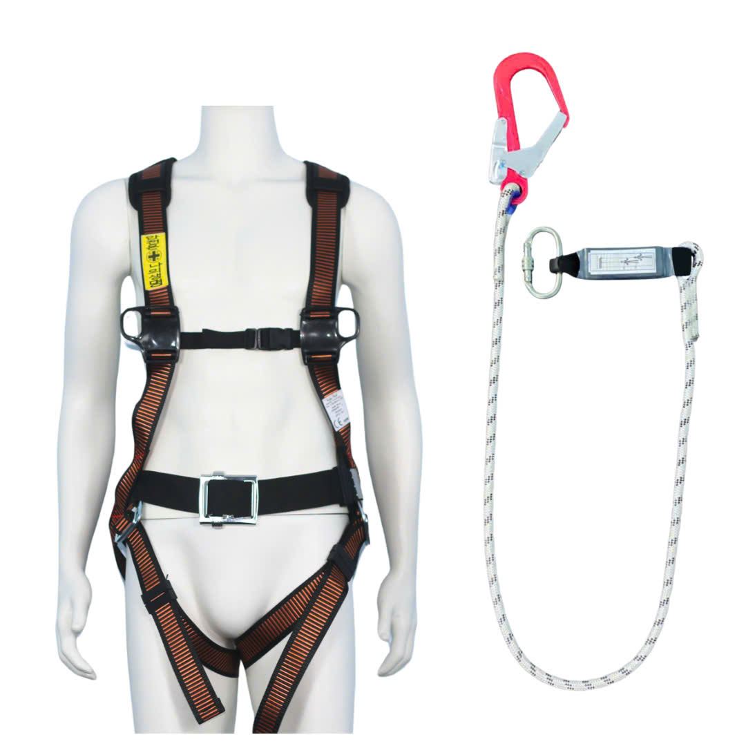 AVD7 - Dây đai toàn thân HQ khóa vuông có đệm hông túi 1 móc nhôm dây thừng giảm xóc