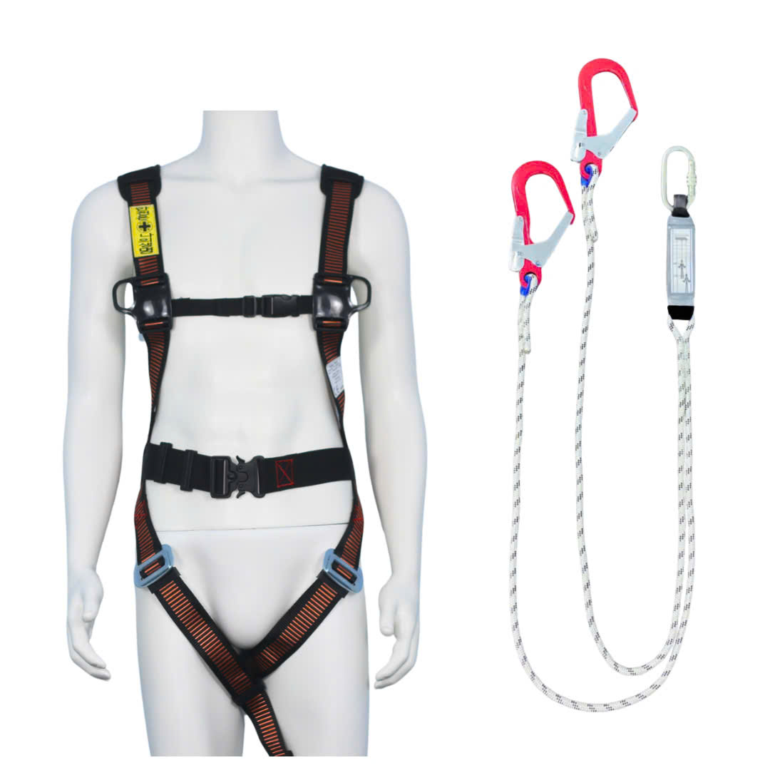 AB8 - Dây đai toàn thân HQ khóa bấm 2 móc nhôm dây thừng giảm xóc