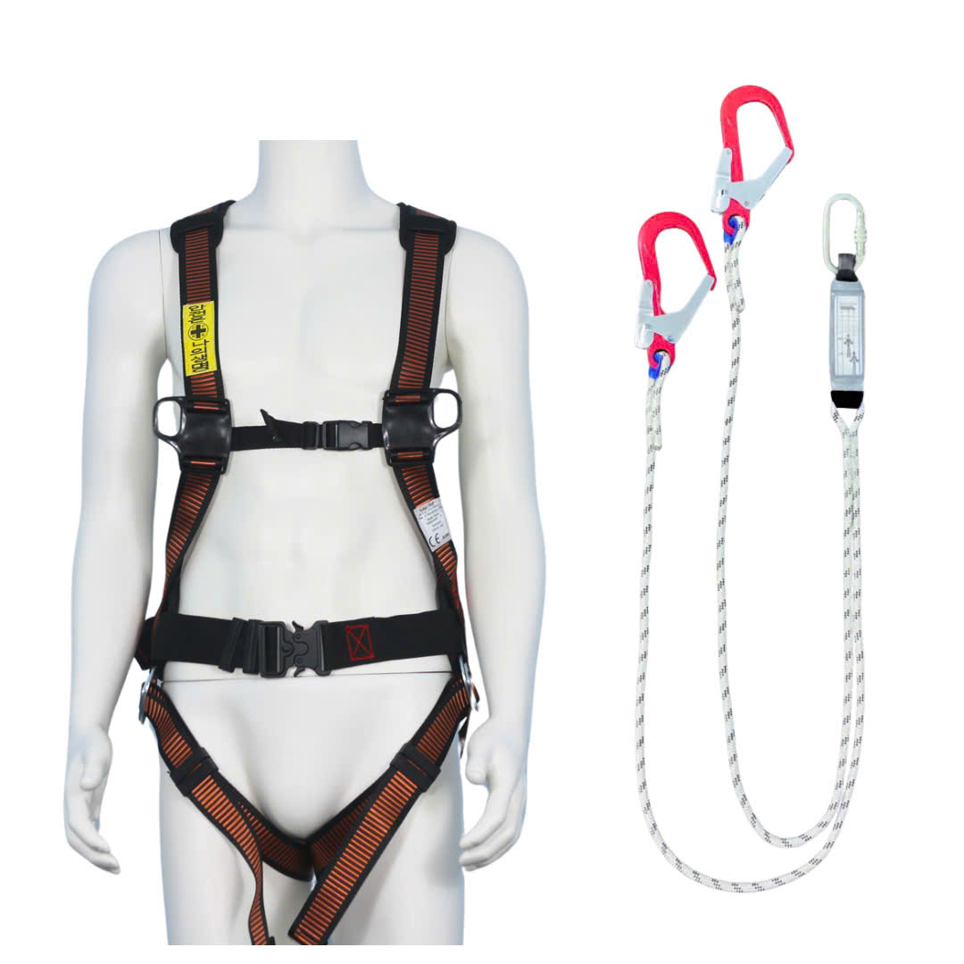 ABD8 - Dây đai toàn thân HQ khóa bấm có đệm hông túi 2 móc nhôm dây thừng giảm xóc