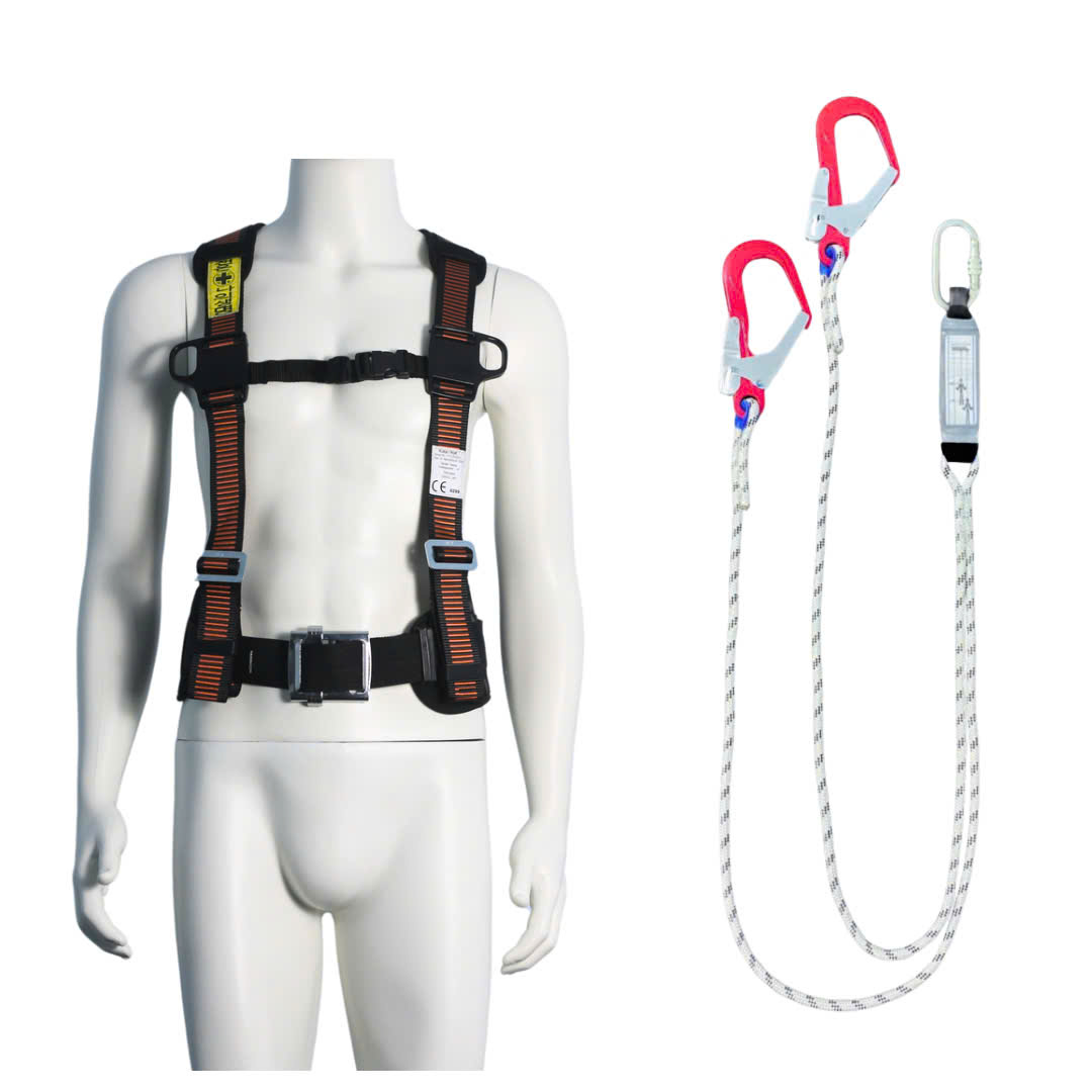 EV8 - Dây đai bán thân HQ khóa vuông 2 móc nhôm dây thừng giảm xóc