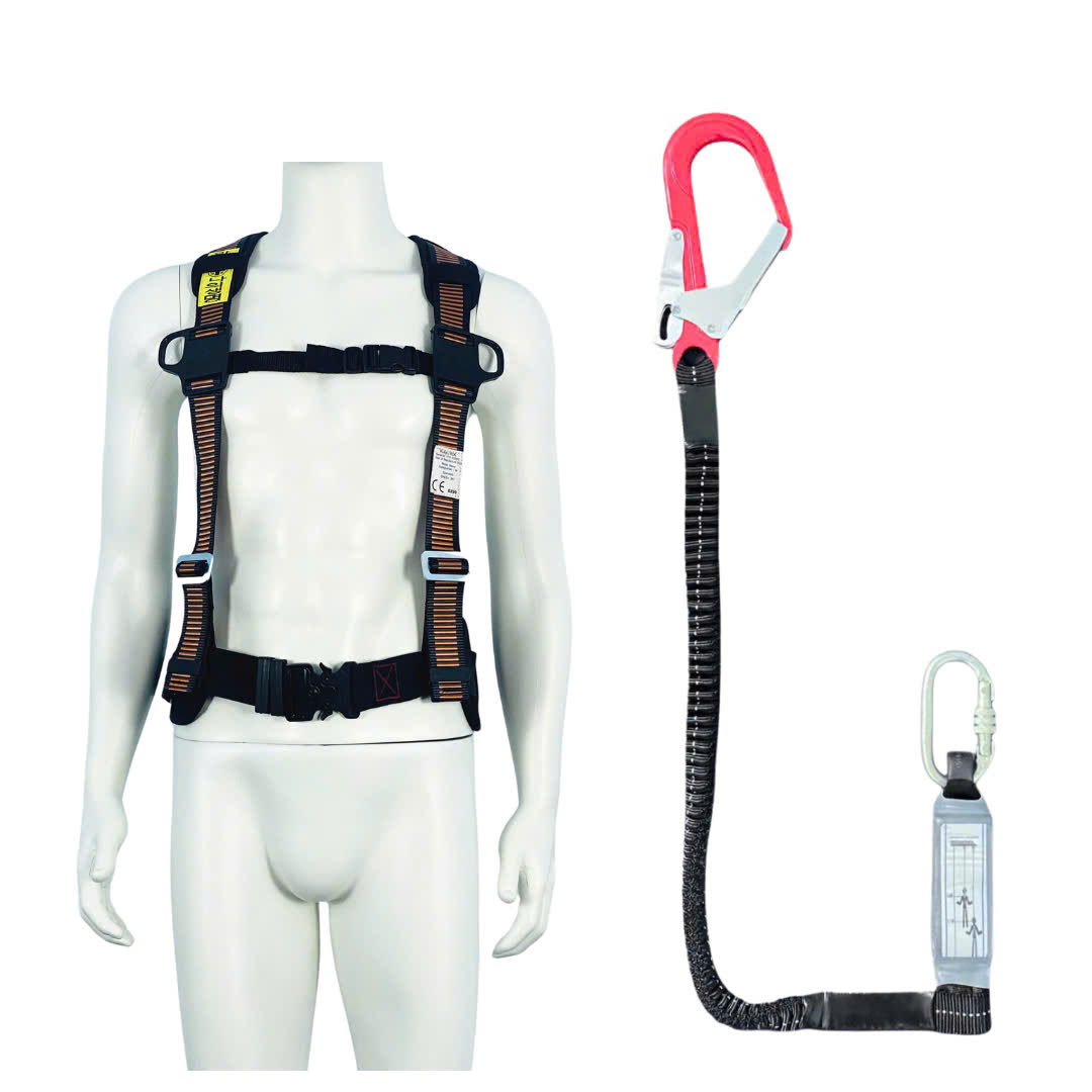 EBD1 - Dây đai bán thân HQ khóa bấm có đệm hông túi 1 móc nhôm dây thun đàn hồi đen giảm xóc