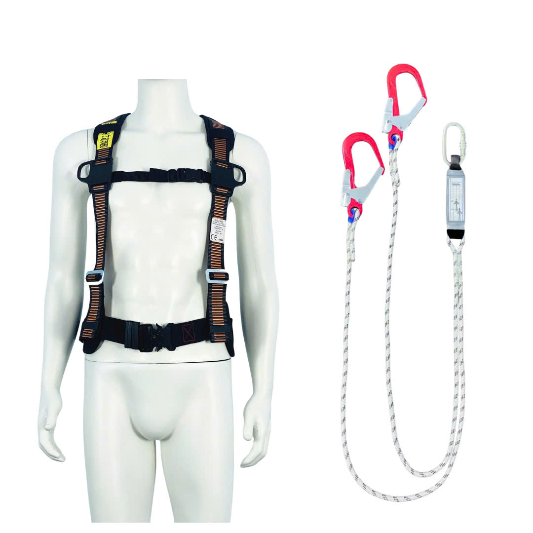 EBD8 - Dây đai bán thân HQ khóa bấm có đệm hông túi 2 móc nhôm dây thừng giảm xóc