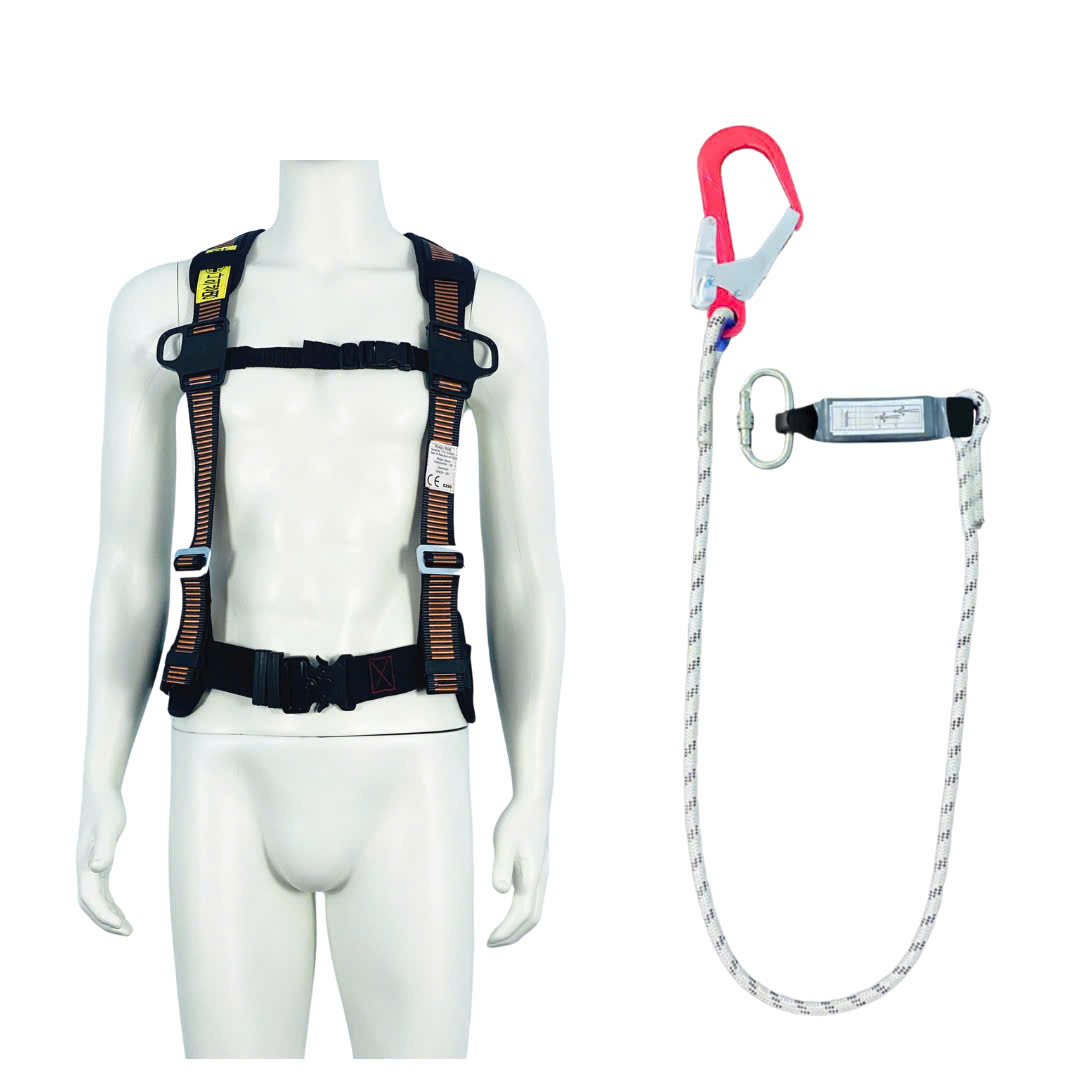 EBD7 - Dây đai bán thân HQ khóa bấm có đệm hông túi 1 móc nhôm dây thừng giảm xóc