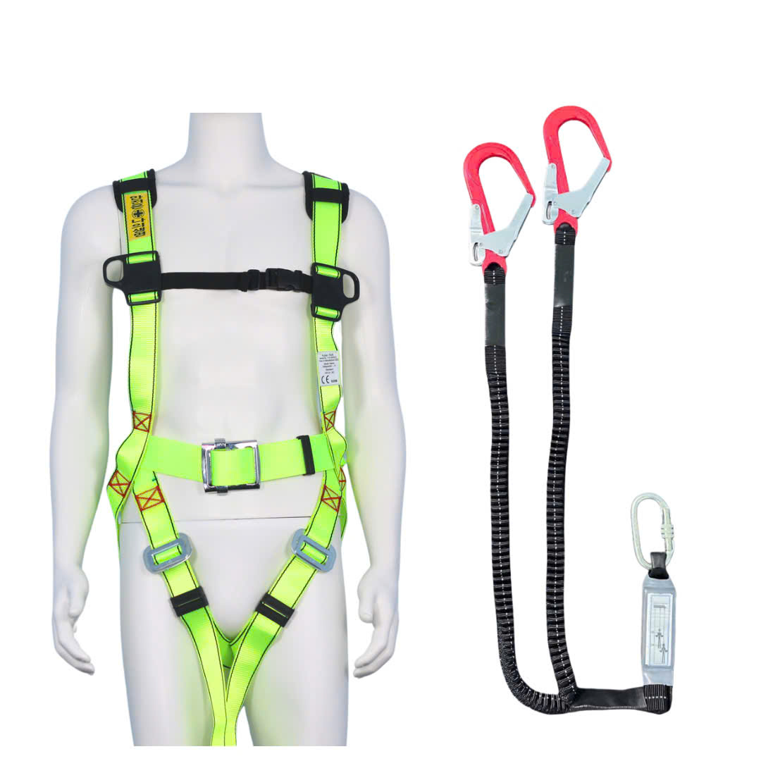 BV2 - Dây đai toàn thân vàng chanh khóa vuông 2 móc nhôm dây thun đàn hồi đen giảm xóc