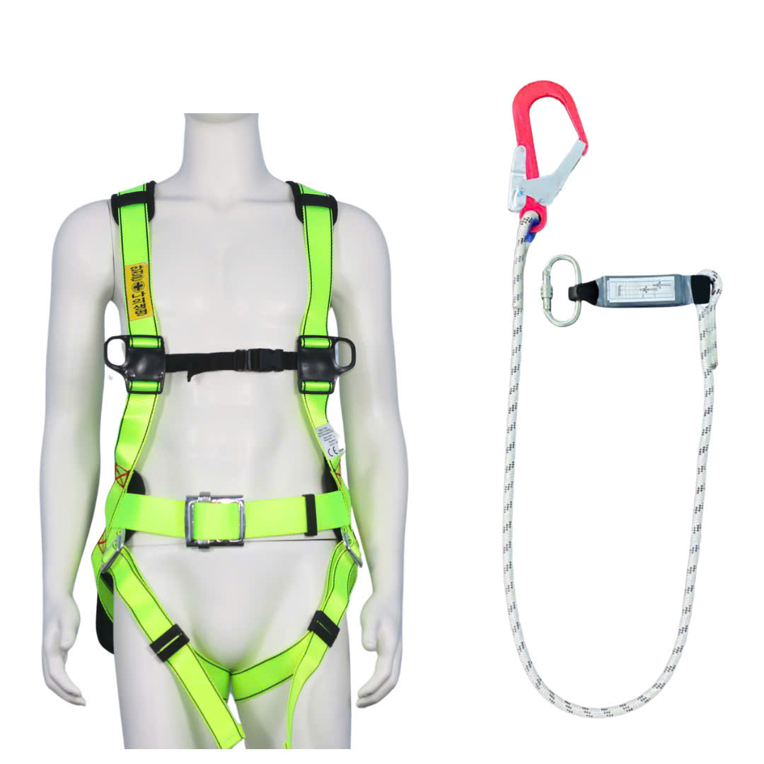 BVD7 - Dây đai toàn thân vàng chanh khóa vuông có đệm hông túi 1 móc nhôm dây thừng giảm xóc