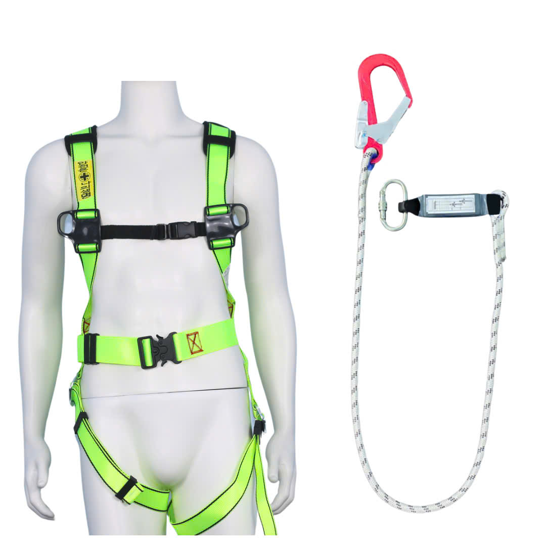 BBD7 - Dây đai toàn thân vàng chanh khóa bấm có đệm hông túi 1 móc nhôm dây thừng giảm xóc