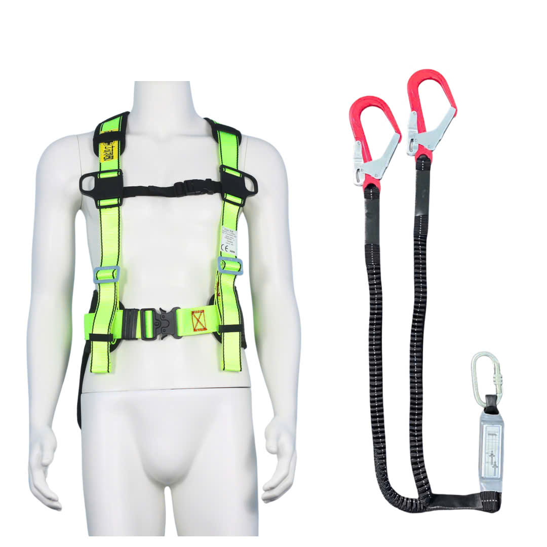 CBD2 - Dây đai bán thân vàng chanh khóa bấm có đệm hông túi 2 móc nhôm dây thun đàn hồi đen giảm xóc