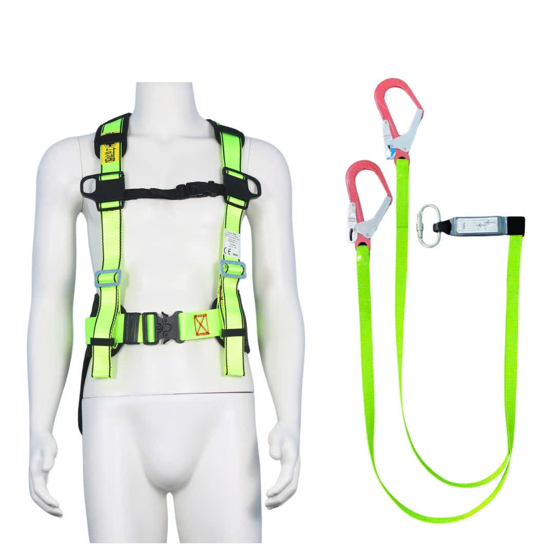 CBD4 - Dây đai bán thân vàng chanh khóa bấm có đệm hông túi 2 móc nhôm dây vàng chanh giảm xóc