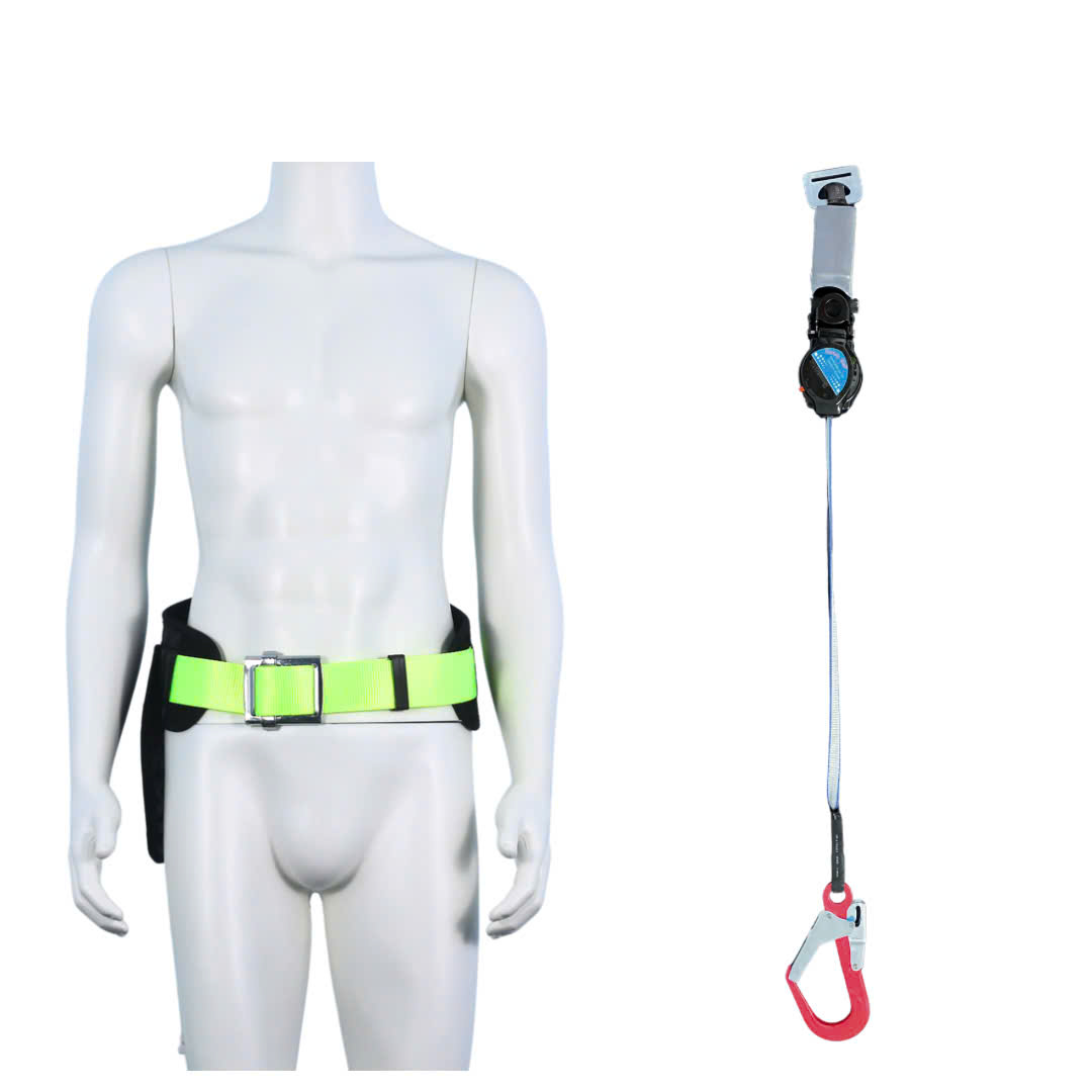 DVD5 - Dây đai nịt bụng vàng chanh khóa vuông có đệm hông túi 1 hộp thu tự động móc nhôm