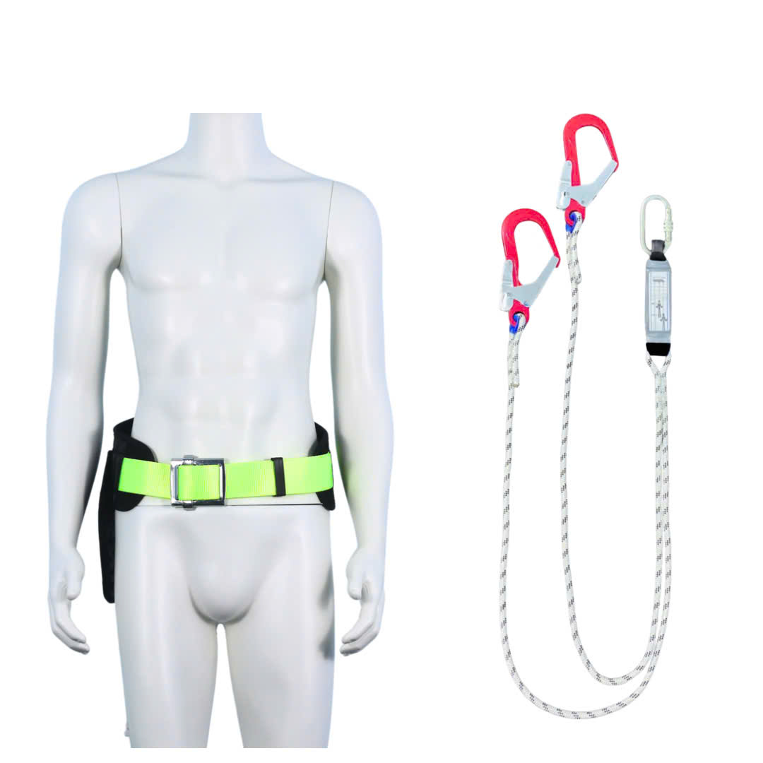 DVD4 - Dây đai nịt bụng vàng chanh khóa vuông có đệm hông túi 2 móc nhôm dây thừng giảm xóc