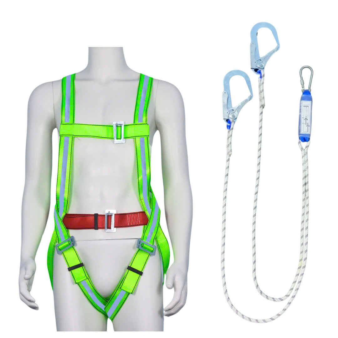 F8 - Dây đai toàn thân 2 móc sắt dây thừng giảm xóc (  xanh )